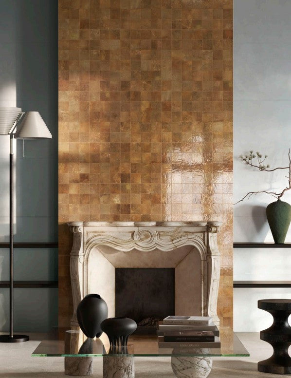 Sant Agostino Pixel Sienna Lue 4x4 Zellige Look Porcelain Tile