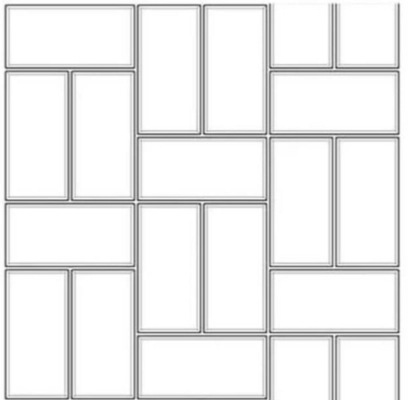 Cross Hatch Mod A Shower Wall Tile Pattern BELK Tile