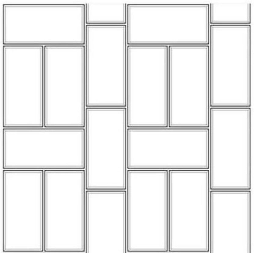 Cross Hatch Mod B Shower Wall Tile Pattern BELK Tile