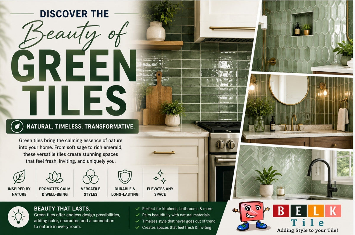 Discover the beauty of green tiles by Mike Belk at BELK Tile