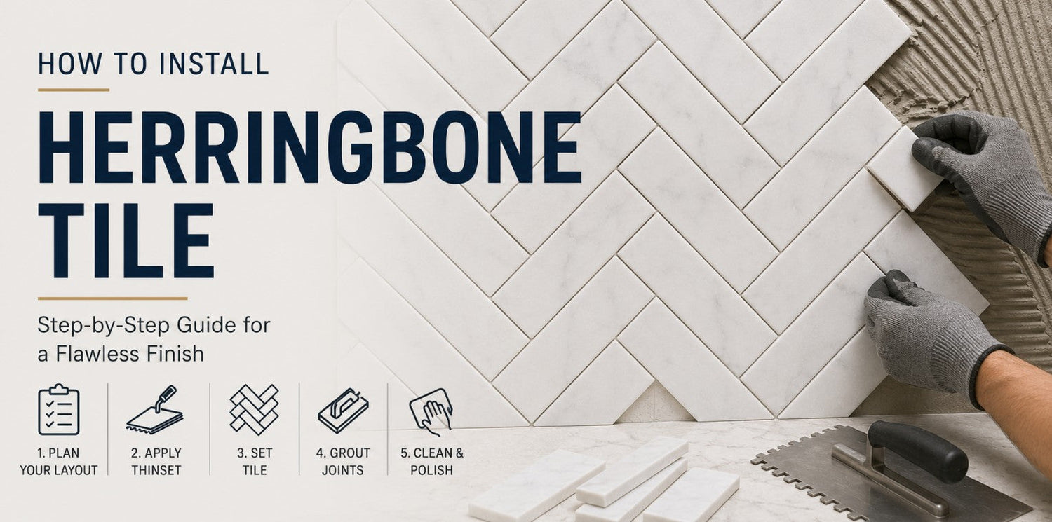 How to Install Herringbone Tile  A Layout and Installation Guide BELK Tile