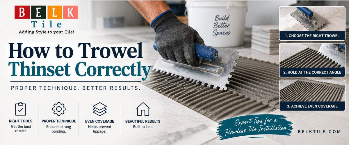 How to Trowel thinset correctly by Mike Belk