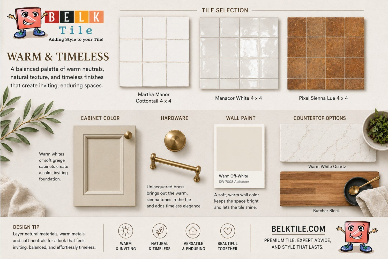Mood Board: Warm Neutral Zellige Kitchen by BELK Tile