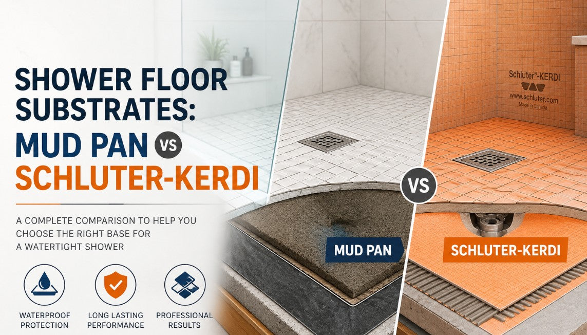 Shower Floor substrates by Mike Belk with BELK Tile