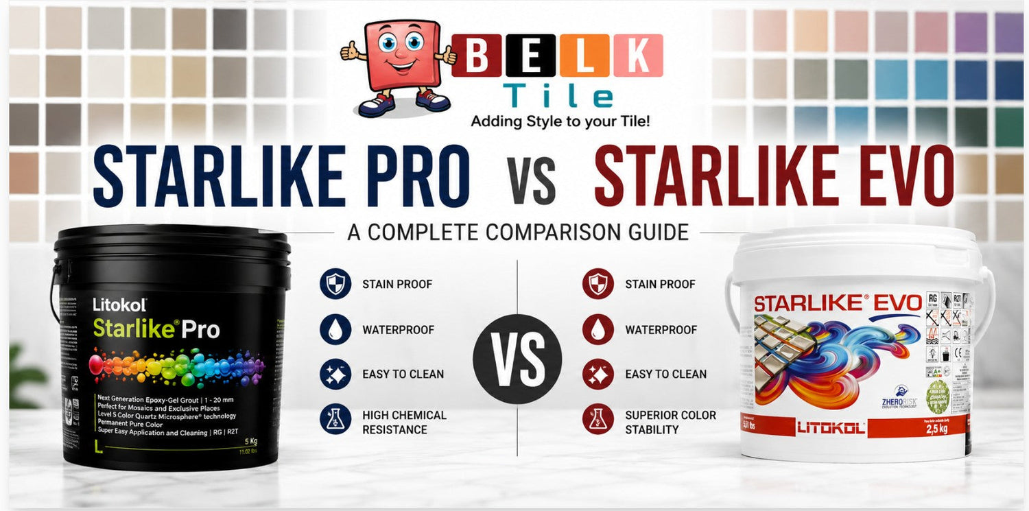 Starlike PRO vs Starlike EVO Grout Comparison by Mike Belk at BELK Tile