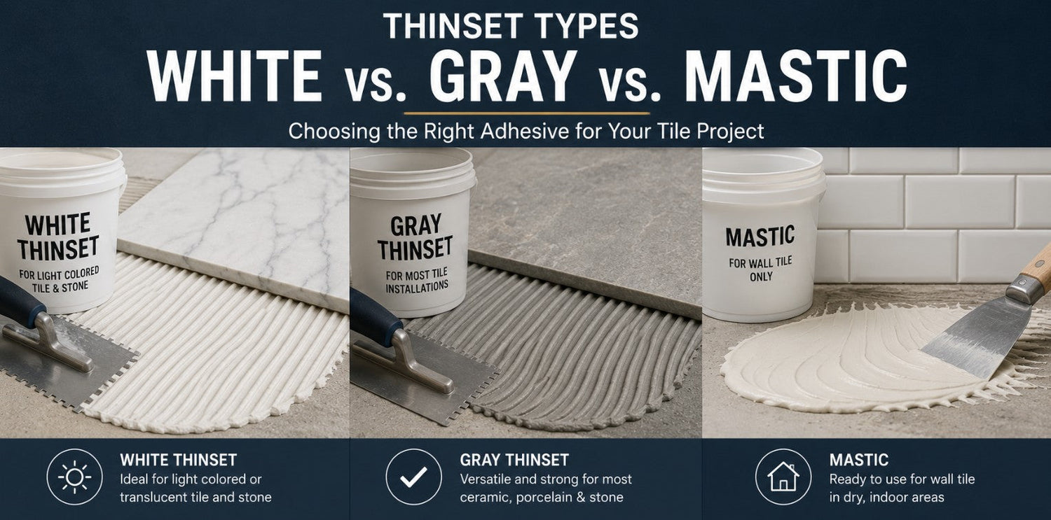 Thinset Types Explained White vs. Gray vs. Mastic from Mike Belk at BELK Tile