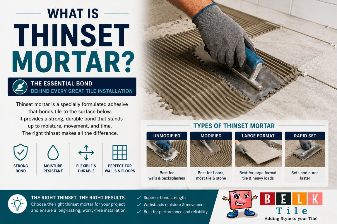 What is thinset mortar by Mike Belk with BELK Tile