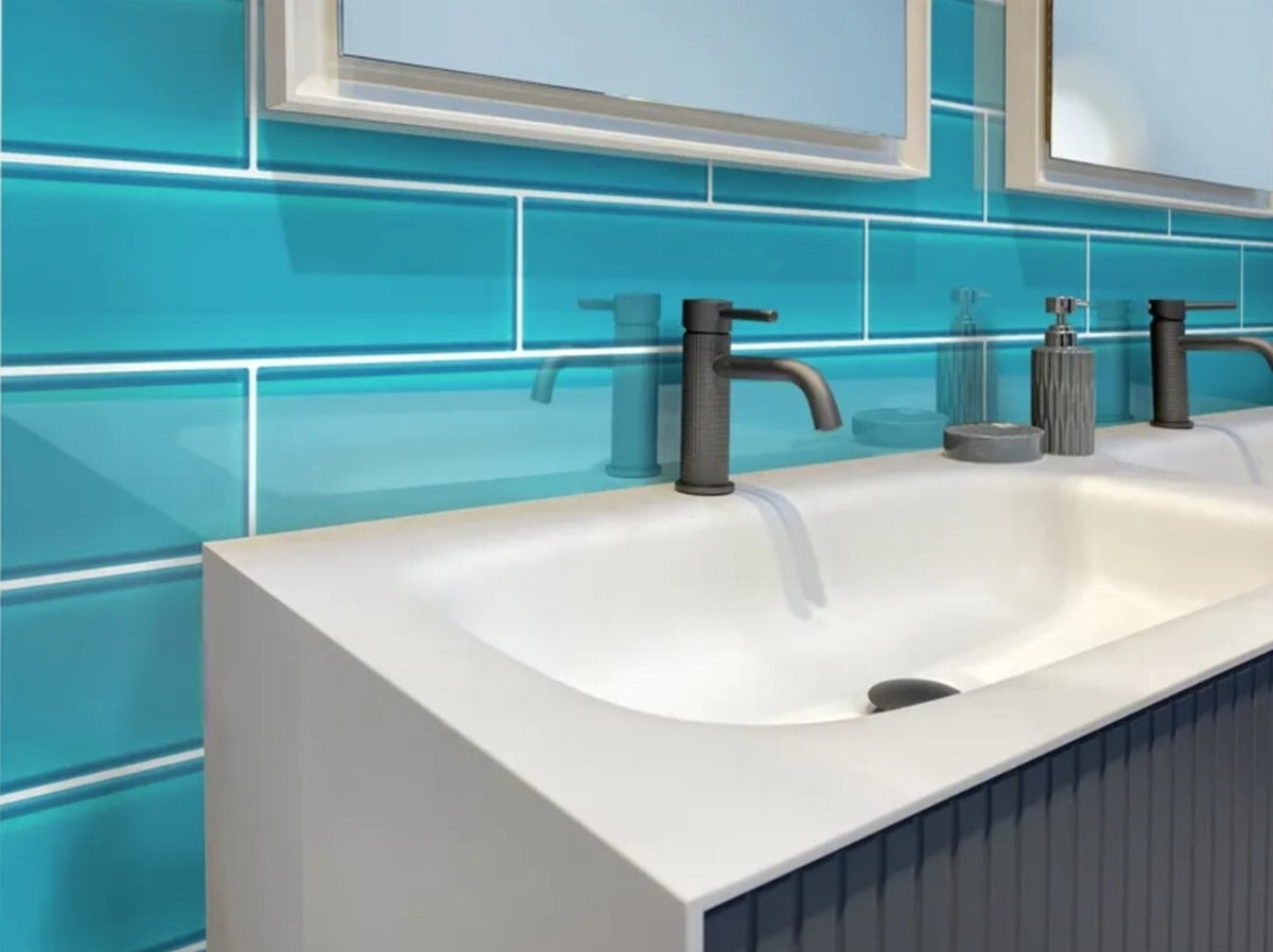 3x12 Glass Subway Tile for Backsplashes & Shower Walls
