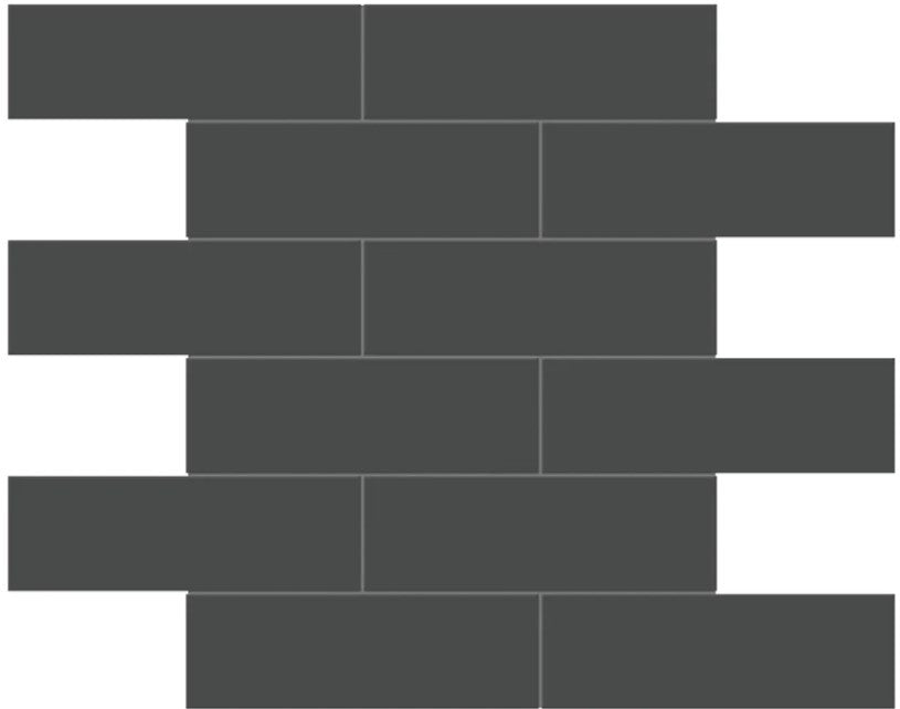 Anatolia Soho Tiles 2 x 6 Brick 4501-0500-0 GLOSSY Retro Black