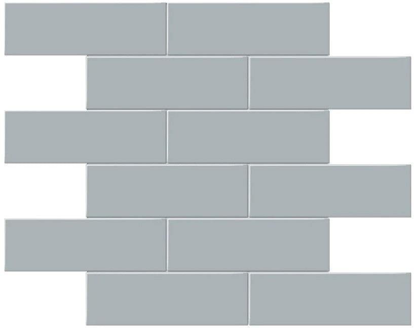 Anatolia Soho Tiles 2 x 6 Brick 4501-0502-0 GLOSSY Cloud Blue Mosaic