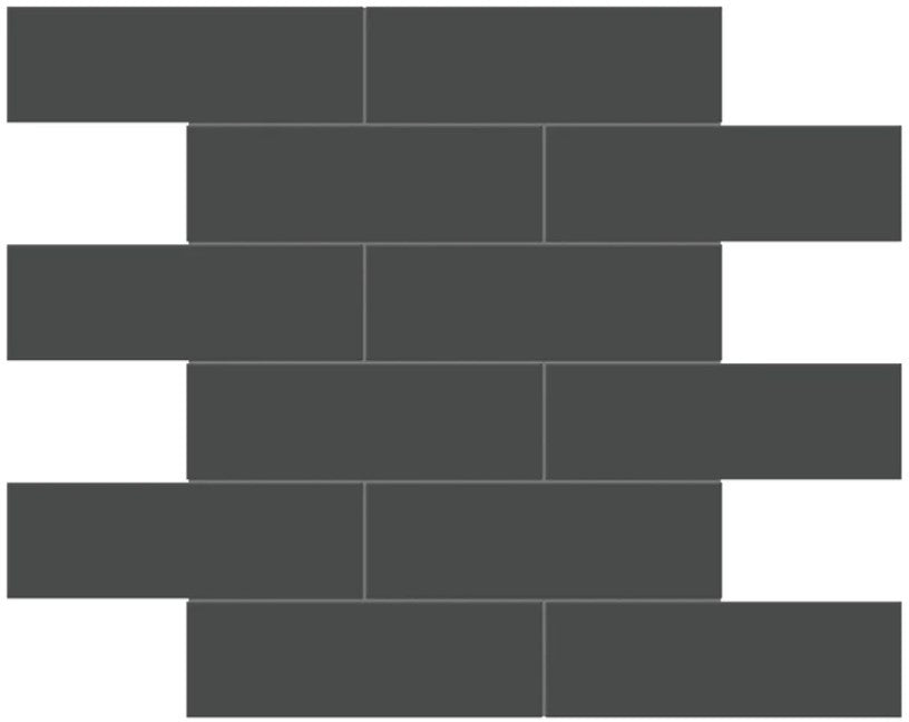 Anatolia Soho Tiles 2 x 6 Brick 4501-0507-0 Matte Retro Black