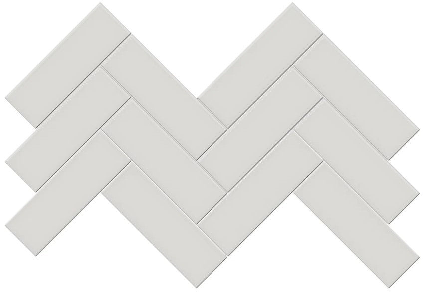 Anatolia Soho Tiles Herringbone Mosaic 4501-0522-0 GLOSSY Halo Grey