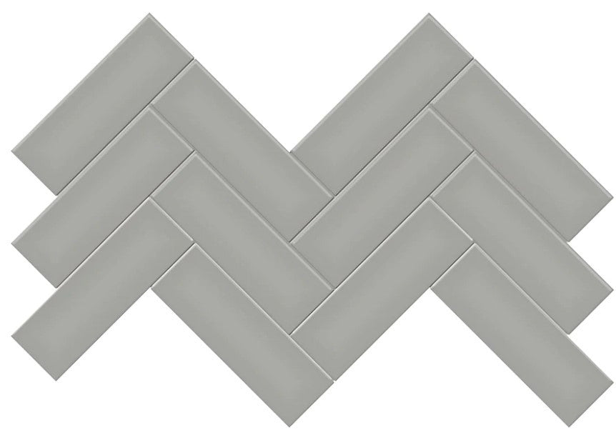 Anatolia Soho Tiles Herringbone Mosaic 4501-0524-0 GLOSSY Cement Chic