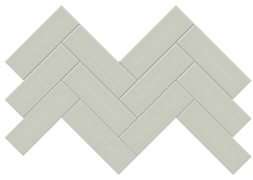Anatolia Soho Tiles Herringbone Mosaic 4501-0526-0 Glossy Soft Sage