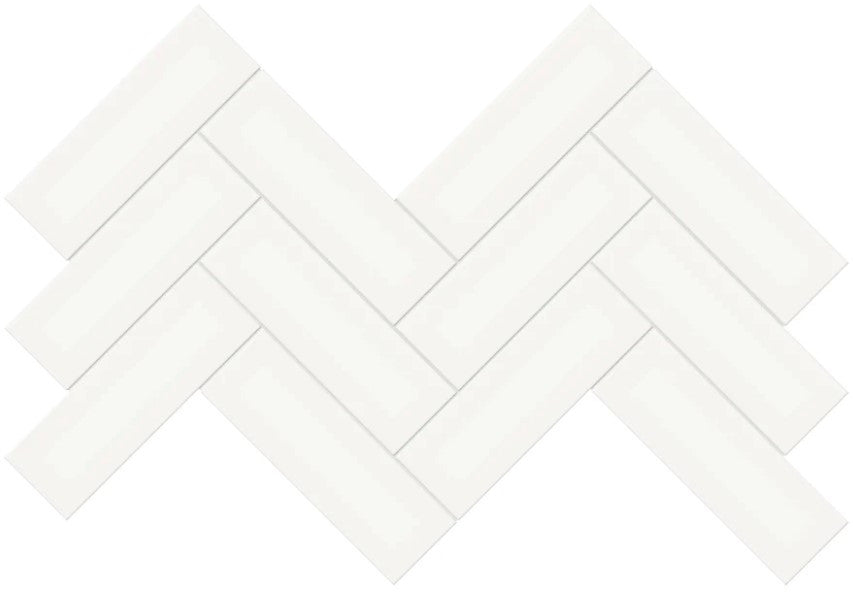 Anatolia Soho Tiles Herringbone Mosaic 4501-0528-0 MATTE Canvas White