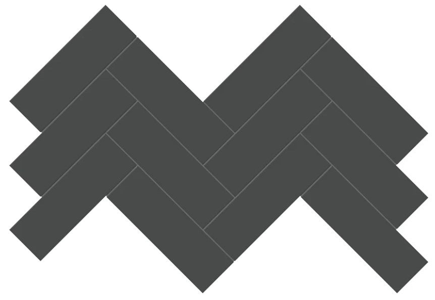 Anatolia Soho Tiles Herringbone Mosaic 4501-0534-0 MATTE Retro Black