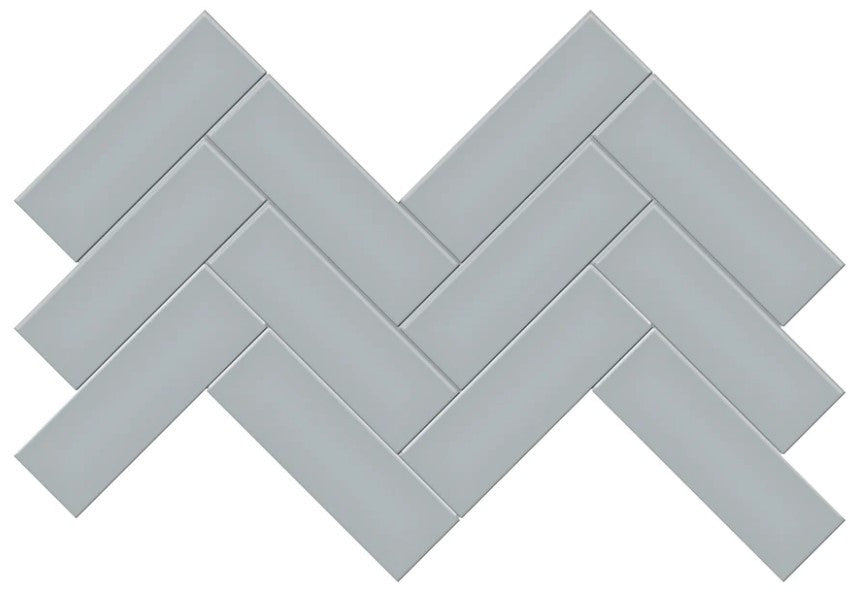 Anatolia Soho Tiles Herringbone Mosaic 4501-0536-0 MATTE Cloud Blue