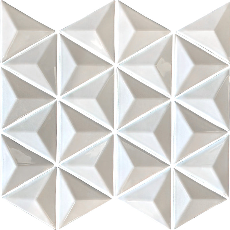 3-D Triangle White Glossy SSA-1259