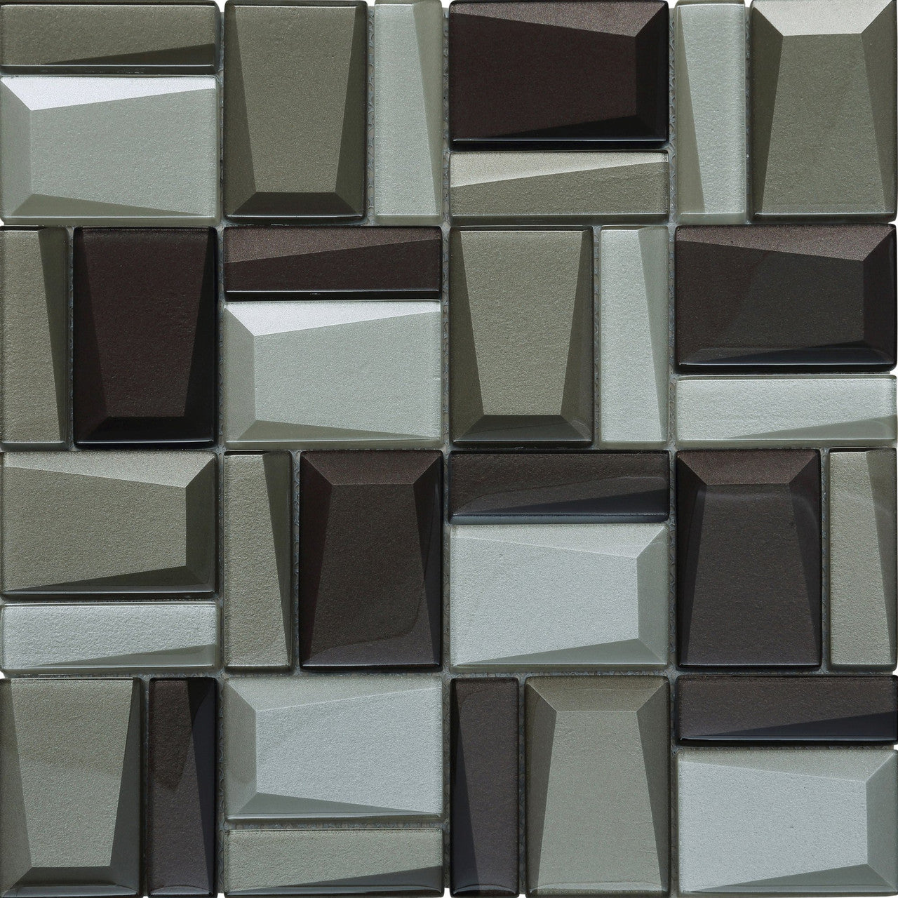 Facet Series Asscher Beveled Glass Mosaic 412-203