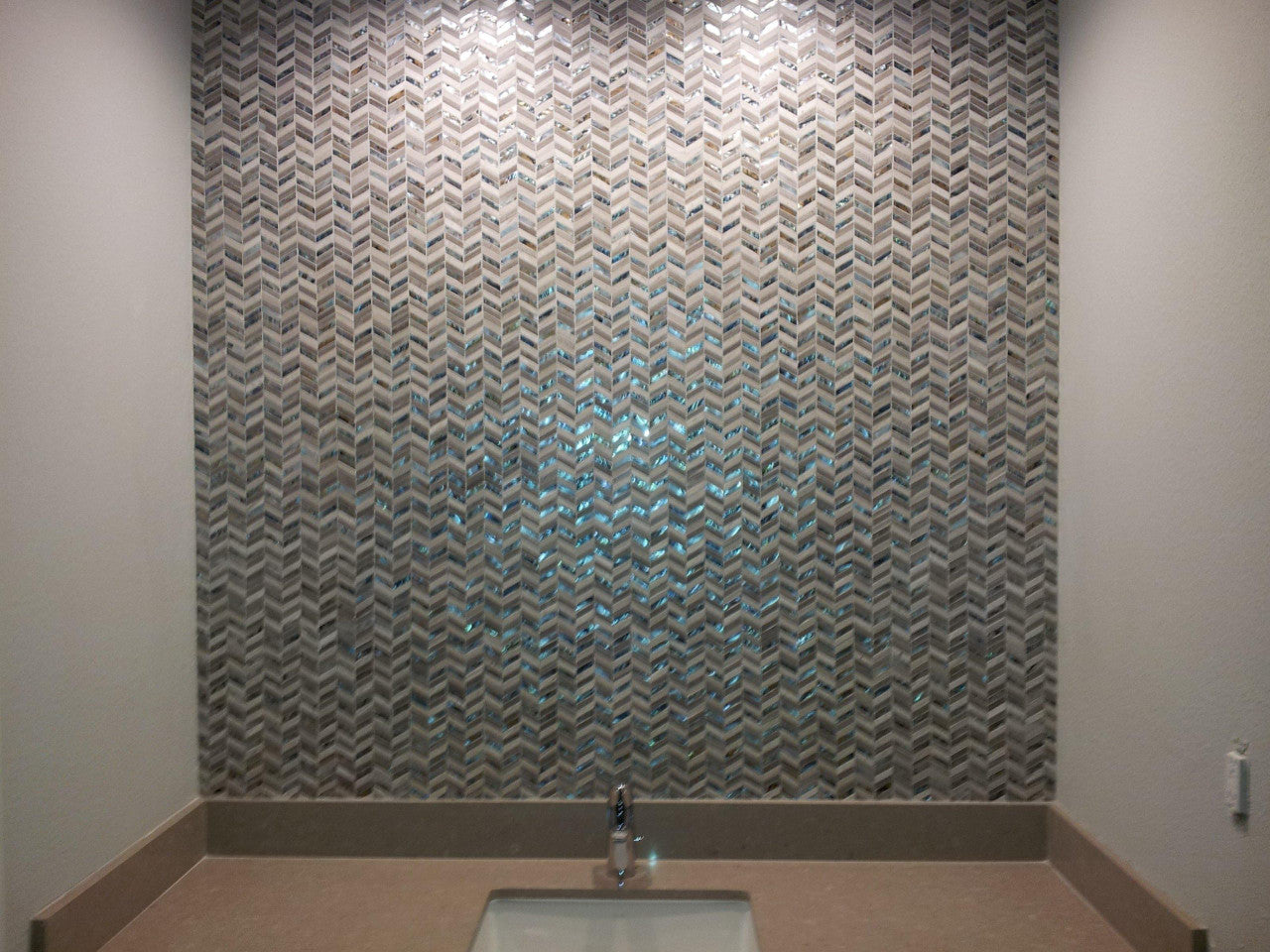UBC North Shore Series Black Sand Beach Chevron 540-537 bathroom sink backsplash