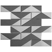 MIR Mosaics Monaco Series Glass Subway Tile Mosaic MNC-05GR Moneghetti Gris