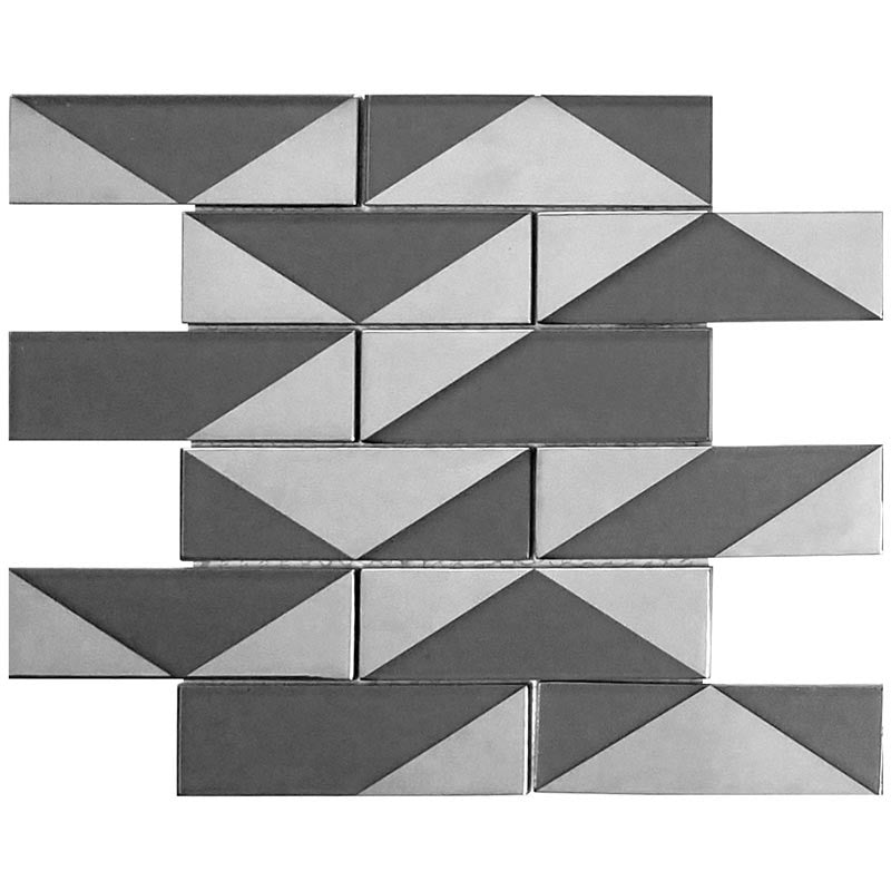 MIR Mosaics Monaco Series Glass Subway Tile Mosaic MNC-05GR Moneghetti Gris