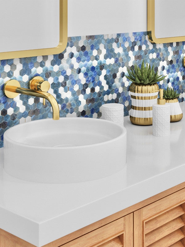 Glamour Series Cordoba Moonstone AHX-05 bathroom sink backsplash