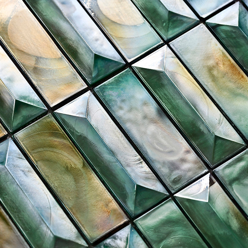 MIR Mosaic Allure Series Green Rectangular AL-07GRN-R Top View