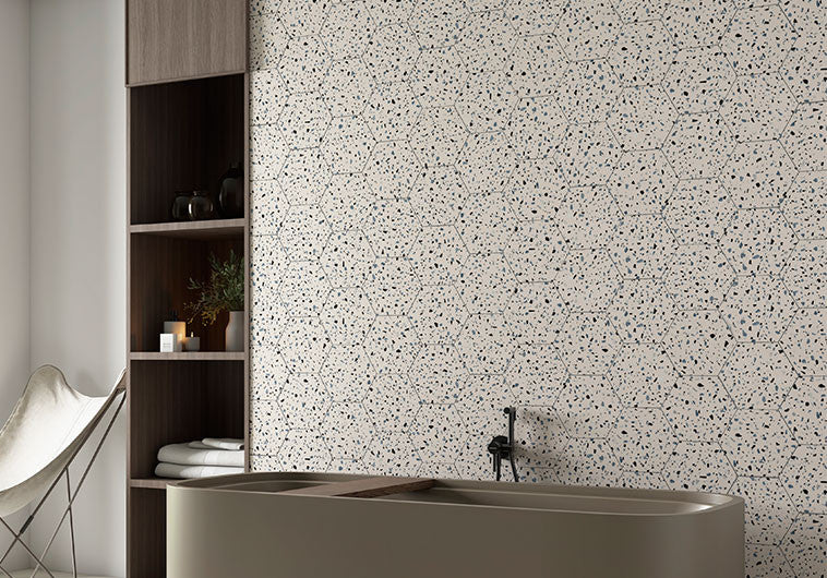 Abstract Series Hexagon Floor Tile ABS-6001 Abstract Talco Room Scene
