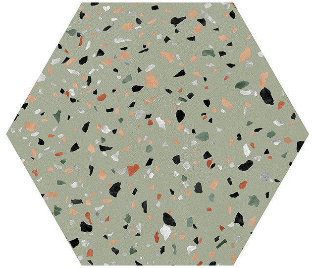 Abstract Series Hexagon Floor Tile ABS-6002 Abstract Salvia