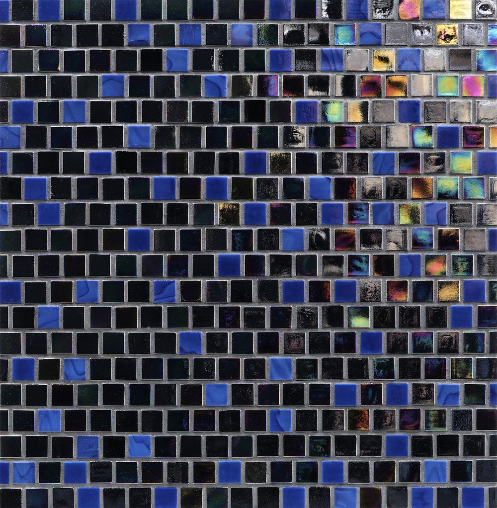 Aquarius Poseidon Mixed Iridescent Recycled Glass mosaic at BELK Tile - AQR-5/8x5/8-POSEIDON