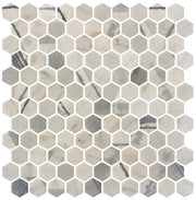 Aragon Hills AGH-5414 Python Haze recycled glass tile mosaic hexagon