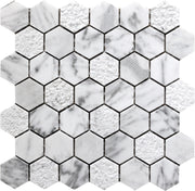 Mir Mosaics Bali Series Indi Carrara BL-01CA marble mosaic tile