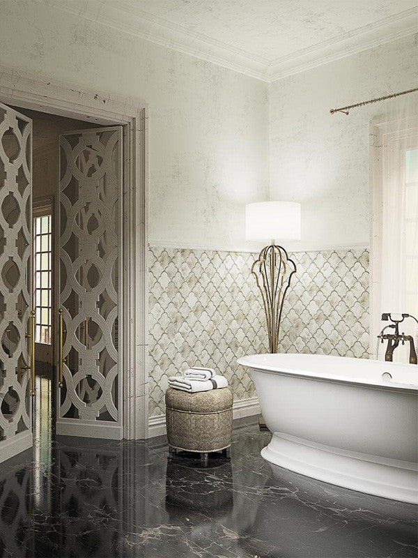 Cloud 9 CLA-09SW Silver White Atlas Arabesque bathroom wall install