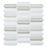 Chiseled Dreams Elongated hexagon glass tile mosaic CDR-5592 Neyland Daze