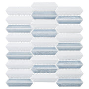 Chiseled Dreams elongated hexagon glass tile mosaic CDR-5594 Noon Siesta