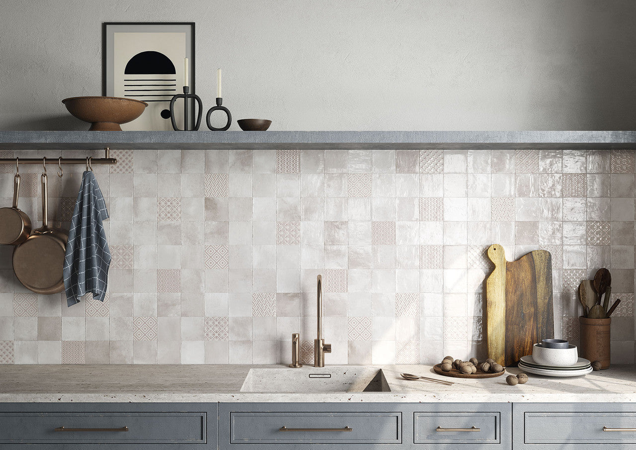 Elios Ceramica Clay Series 4 x 4 Glossy Silk kitchen backsplash install