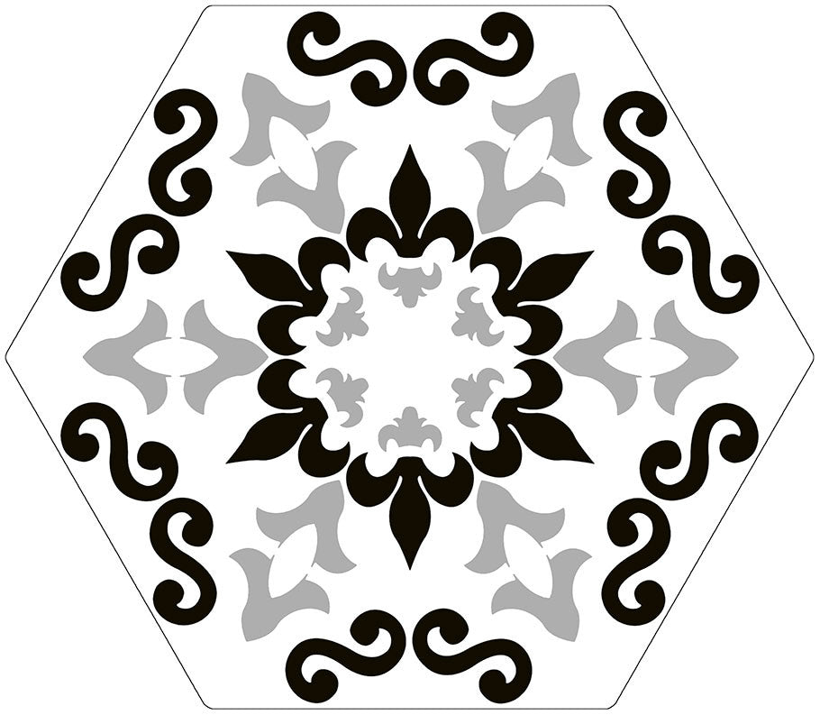Cucina Italia Series Hexagon Floor Tile CIA-6051 Trivette Flora