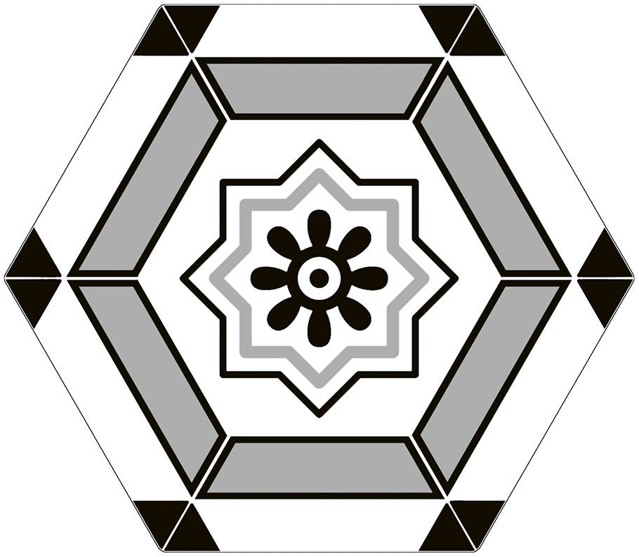 Cucina Italia Series Hexagon Floor Tile CIA-6052 Cesto Di Fiori