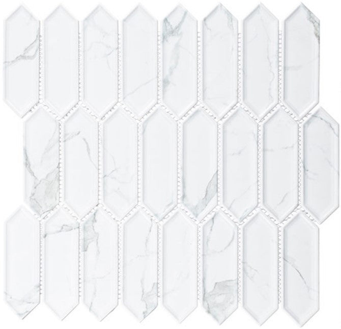 Decko Series DEK3506 French Vuillard elongated hexagon polished mosaic tile