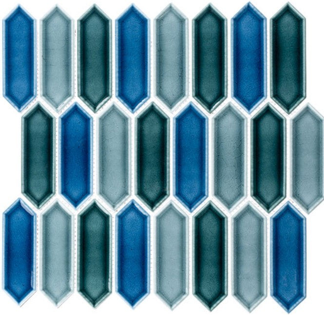 Decko Series DEK3510 Neo Wright crackle elongated hexagon mosaic tile