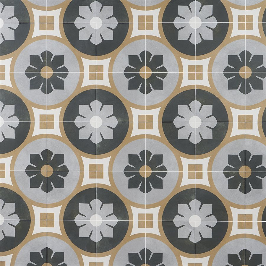 Dhar Bloom Green TLPRDHRBLMGRN9X9 Patterned Tiles
