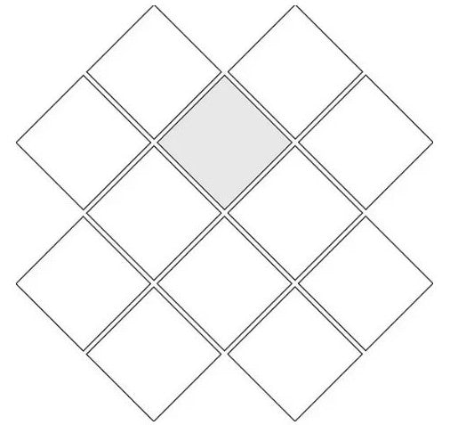 Diamond diagonal pattern kitchen backsplash tile installation featured on BELK Tile Pattern Blog