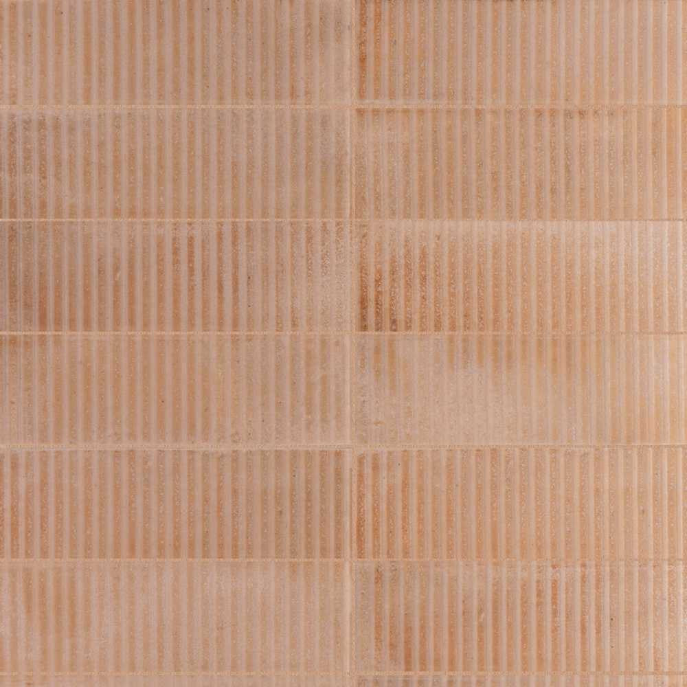 Equipe Raku Nude 2.5" x 8" Ceramic subway tile with stripes