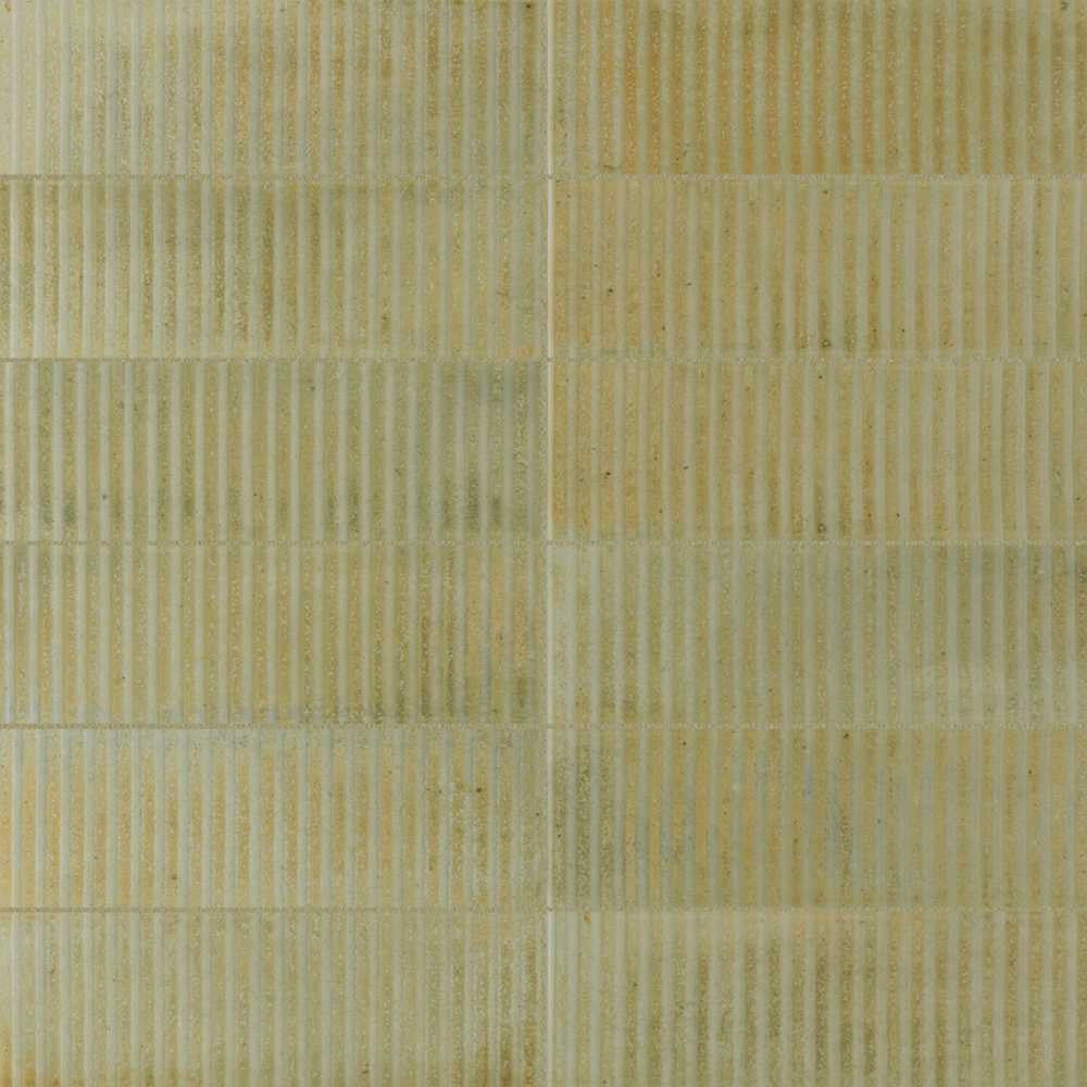 Equipe Raku Sage 2.5" x 8" Ceramic subway tile with stripes
