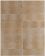 Equipe Raku Series Sand 2.5" x 8" Ceramic subway tile with stripes
