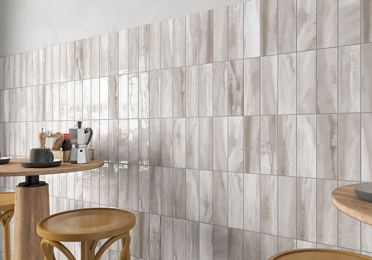 Great Plains Collection 3 x 10 Glossy Subway Tile GPL9303 Silver Arrow Wall Tiles