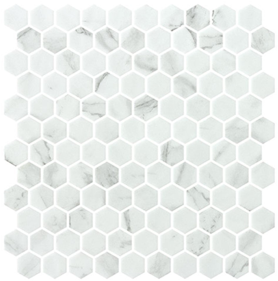 Grenada Views 1 inch hexagon recycled glass mosaic GV5401 Armor Point