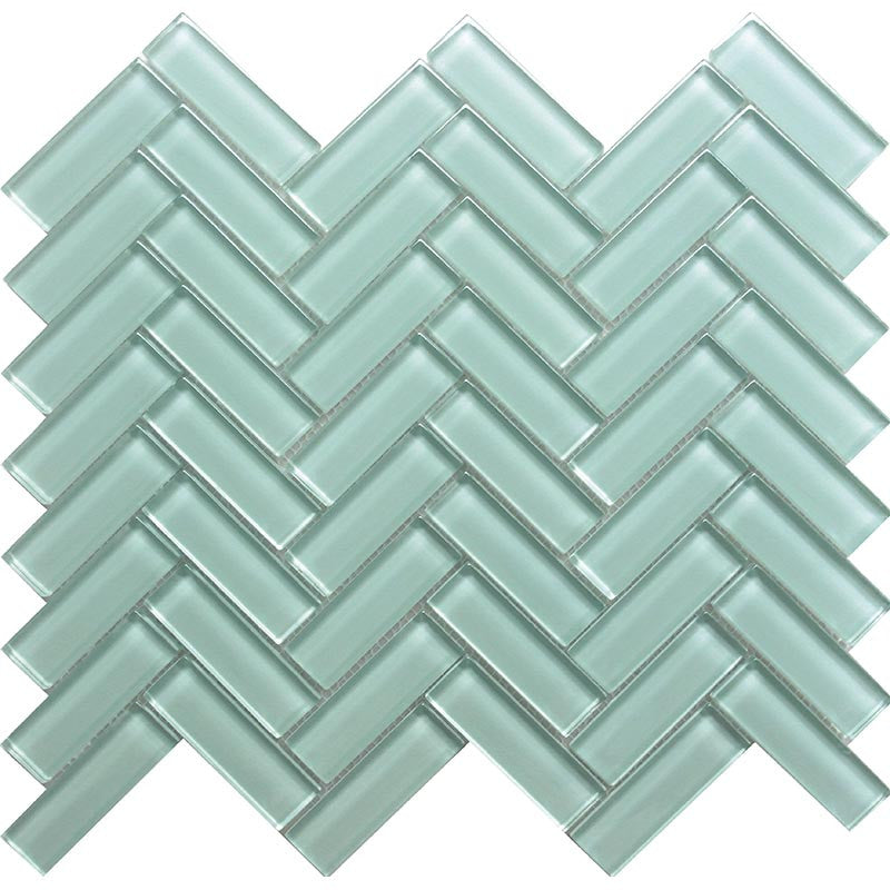 Mir Mosaic Ice Glossy 1 x 3 herringbone mosaic HB-047