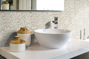 Onix Mosaico Hearth Palace Penny Round Kara Beige HP1PRKBG bathroom tile